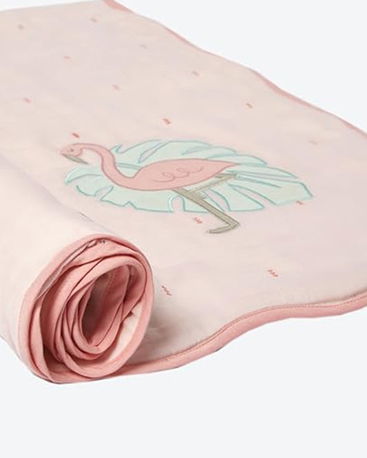 Masilo Hello Flamingo Pink Baby Dohar Blanket-GOTS Certified Organic Cotton-For Infants