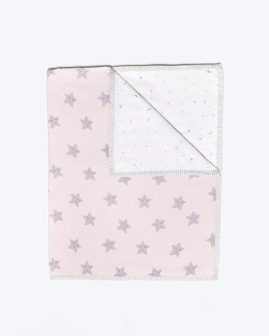 Masilo Sleepy Star Pink Baby Dohar Blanket-GOTS Certified Organic Cotton-For Infants