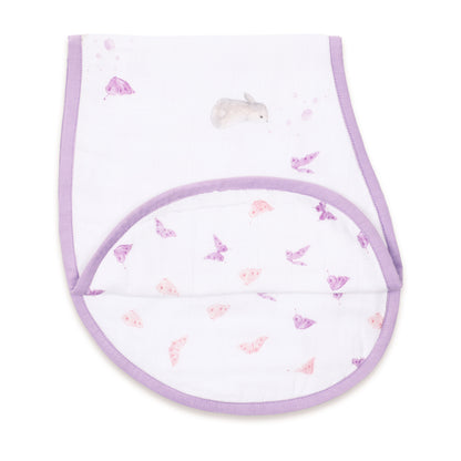 Masilo Bamboo Organic Cotton Muslin Burp Cloth Set-Super Absorbent-Bloom & Bunny-Pack of 2-For Infants