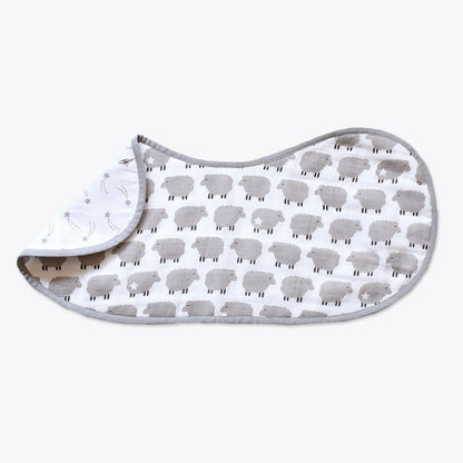 Masilo Bamboo Organic Cotton Muslin Burp Cloth Set-Super Absorbent-Sheep & Stars-Pack of 2-For Infants