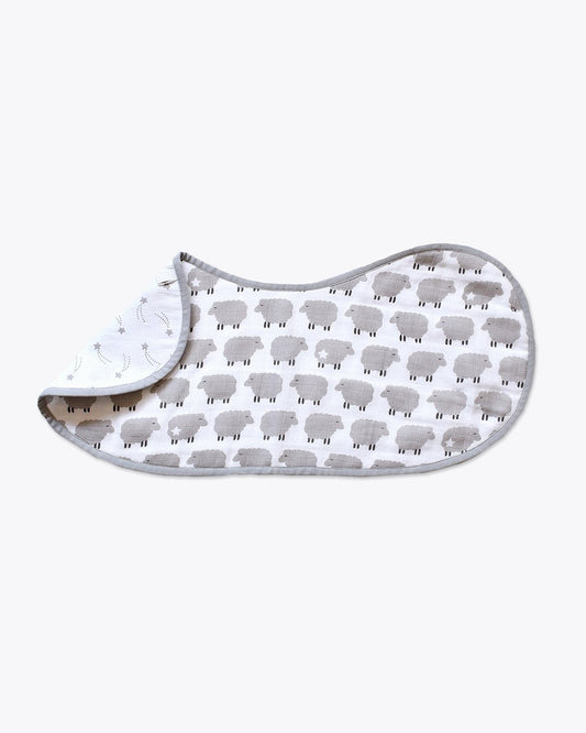 Masilo Bamboo Organic Cotton Muslin Burp Cloth Set-Super Absorbent-Sheep & Stars-Pack of 2-For Infants