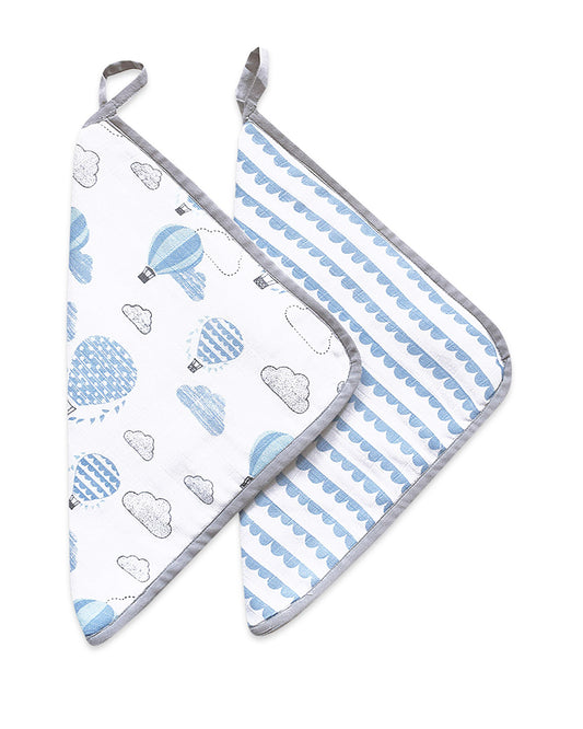 Masilo Organic Muslin Wash Cloths-Absorbent & Quick Drying-Up & Away-Set of 2-For Infants