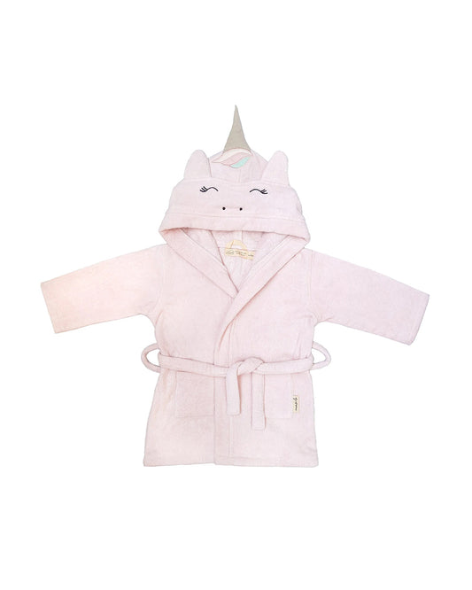 Masilo Hooded Baby Robe-100% Organic Cotton-Unicorn