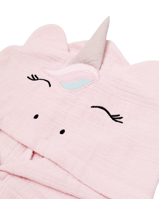 Masilo Hooded Baby Robe-100% Organic Cotton-Unicorn