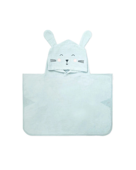 Masilo Hooded Baby Poncho Bath Towel-100% Organic Cotton Muslin-Bunny