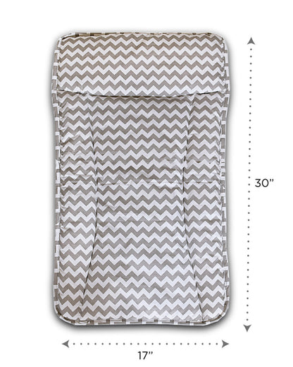 Masilo Diaper Changing Mat-Reversible-GOTS Certified Organic Cotton-Chevron Grey