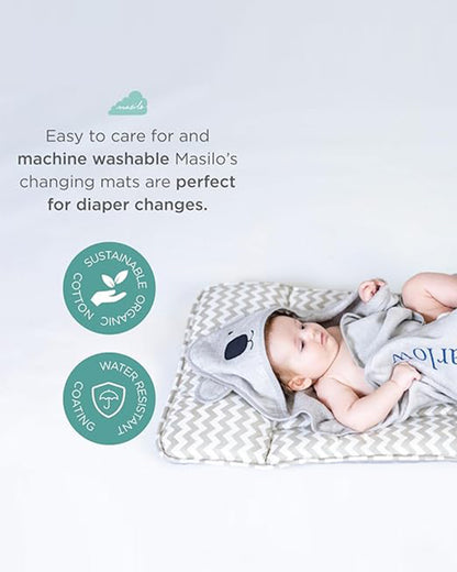 Masilo Diaper Changing Mat-Reversible-GOTS Certified Organic Cotton-Cloud Grey