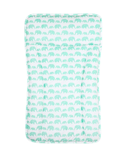 Masilo Diaper Changing Mat-Reversible-Organic Cotton-Elephant Green