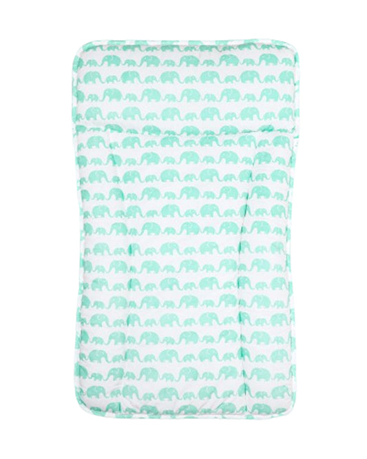 Masilo Diaper Changing Mat-Reversible-GOTS Certified Organic Cotton-Elephant Green