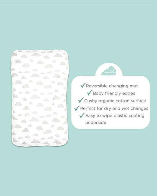 Masilo Diaper Changing Mat-Reversible-GOTS Certified Organic Cotton-Elephant Green