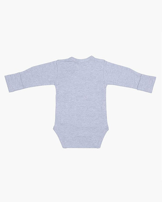 Masilo Grey Kimono Bodysuit-Solid-Cotton-For Infants