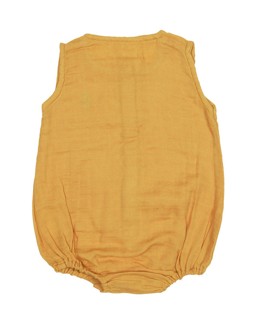 Masilo Mustard Yellow Romper-Solid-Organic-Cotton-For Infants