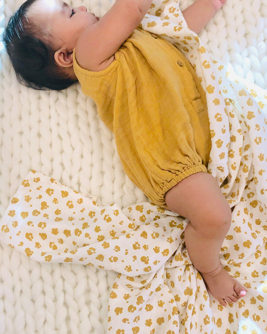 Masilo Mustard Yellow Romper-Solid-Organic-Cotton-For Infants