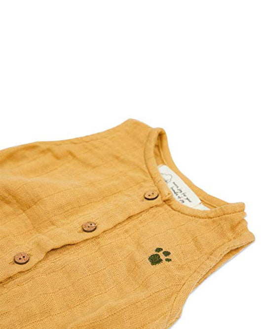 Masilo Mustard Yellow Romper-Solid-Organic-Cotton-For Infants