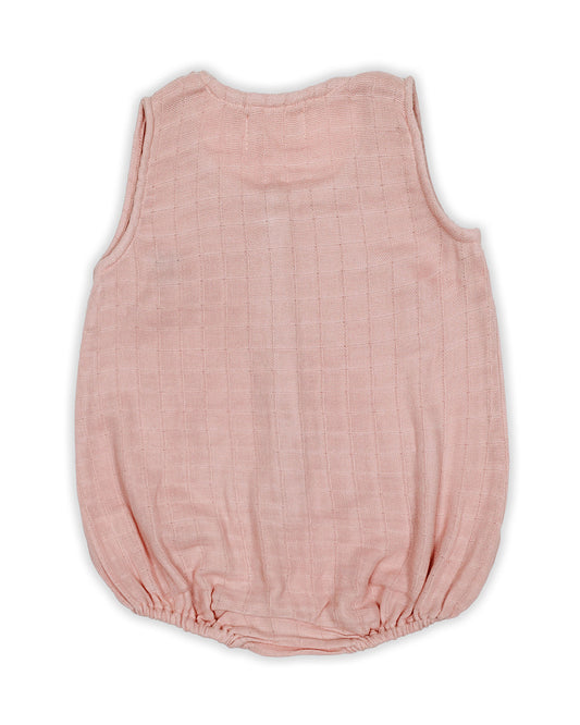 Masilo Pink Romper-Solid-Organic-Cotton-Muslin-For Infants