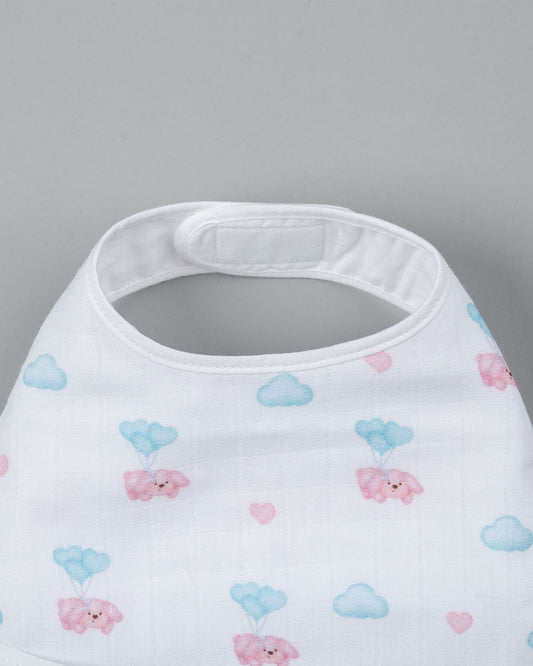 Kiddie Bunch 100% Organic Cotton-Flyin Pup-Self Fastening Velcro-U Shaped Bib-For Infants