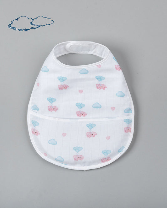 Kiddie Bunch 100% Organic Cotton-Flyin Pup-Self Fastening Velcro-U Shaped Bib-For Infants