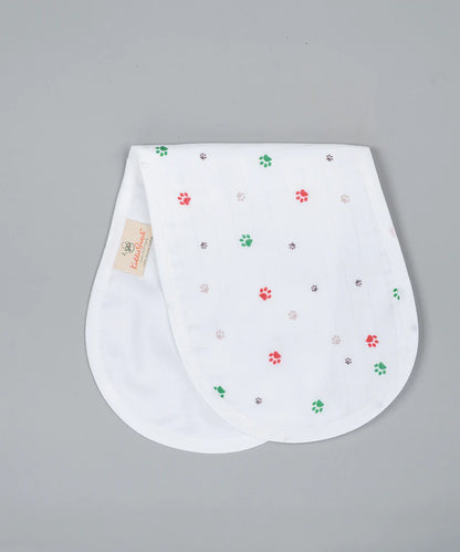 Kiddie Bunch 100% Organic Muslin Burp Cloth-Light & Super Absorbent-Paws-For Infants