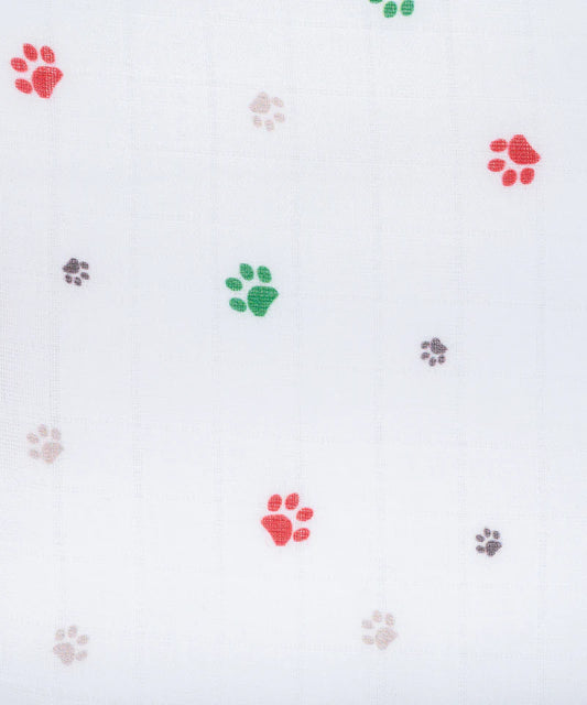 Kiddie Bunch 100% Organic Muslin Burp Cloth-Light & Super Absorbent-Paws-For Infants