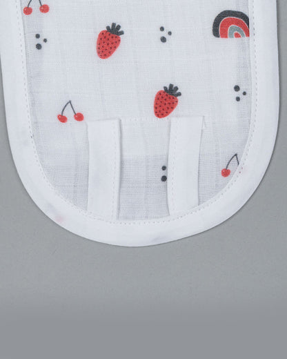 Kiddie Bunch Cherri Berri Cloth Nappy-100% Organic Cotton Muslin-Washable & Reusable