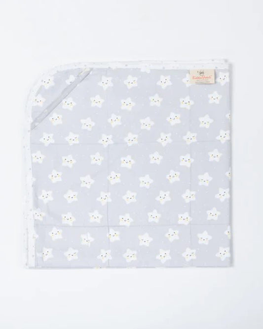 Kiddie Bunch Star Gaze Grey Baby Travel Blanket-100% Organic Cotton-For Infants