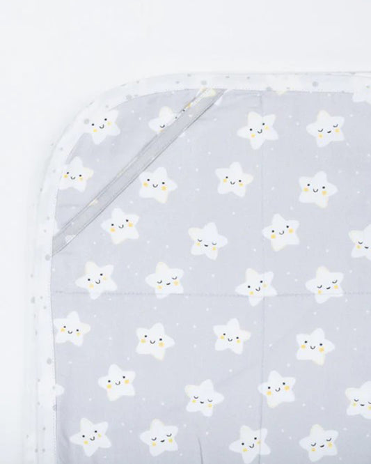 Kiddie Bunch Star Gaze Grey Baby Travel Blanket-100% Organic Cotton-For Infants