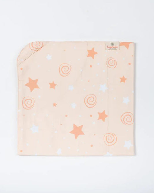 Kiddie Bunch Swirl Beige Baby Travel Blanket-100% Organic Cotton-For Infants