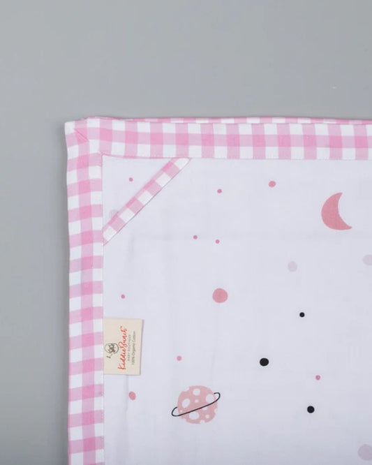 Kiddie Bunch 4 Layer Baby Bedtime Blanket Pastel Planet Color Dots-100% Organic Cotton-For Infants