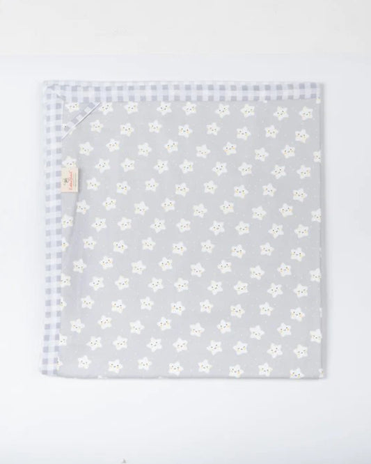 Kiddie Bunch 4 Layer Baby Bedtime Blanket-Star Gaze Grey-100% Organic Cotton-For Infants