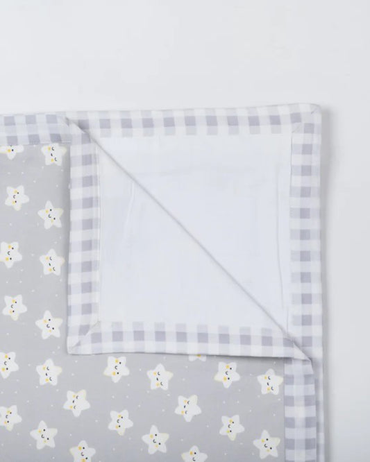 Kiddie Bunch 4 Layer Baby Bedtime Blanket-Star Gaze Grey-100% Organic Cotton-For Infants