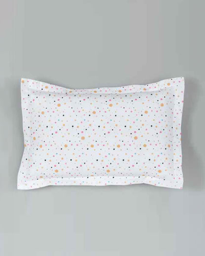 Kiddie Bunch Color Dots White Toddler Pillow With Filling-100% Organic Cotton-for Infants