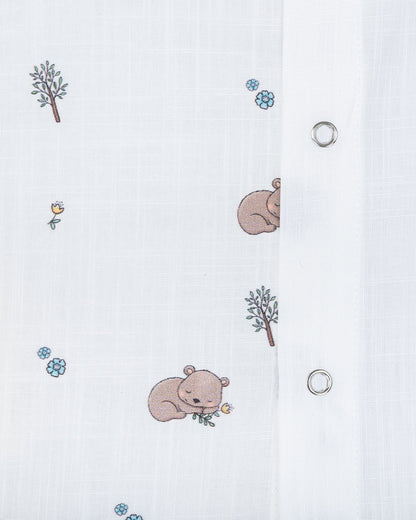 Kiddie Bunch Koala Jhabla-Half Print-Cotton-For Infants