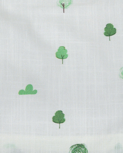 Kiddie Bunch White Shorts-Full Print-Green Grove-Cotton-For Infants