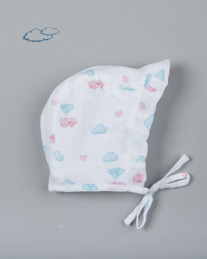 Kiddie Bunch Cap-Fly In Pup-Muslin-For Infants