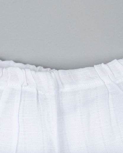 Kiddie Bunch White Shorts-Coco Tree-Muslin-For Infants