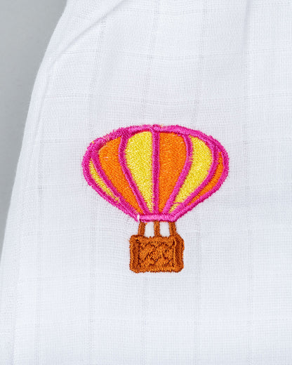 Kiddie Bunch White Shorts-Air Balloon-Muslin-For Infants