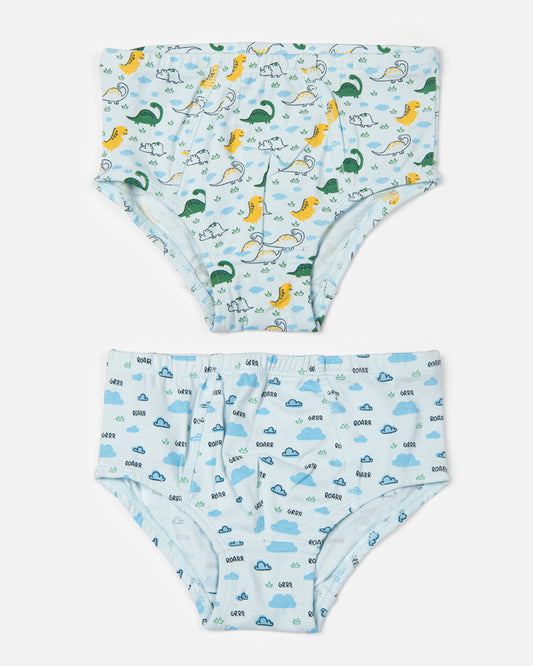 Keebee Blue Brief-Dino-Organic Cotton-Pack of 2-For Infants