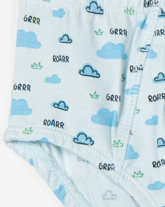 Keebee Blue Brief-Dino-Organic Cotton-Pack of 2-For Infants