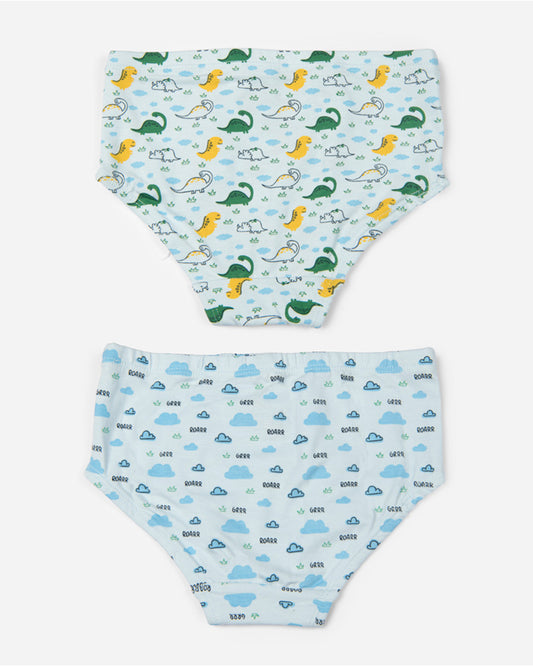 Keebee Blue Brief-Dino-Organic Cotton-Pack of 2-For Infants