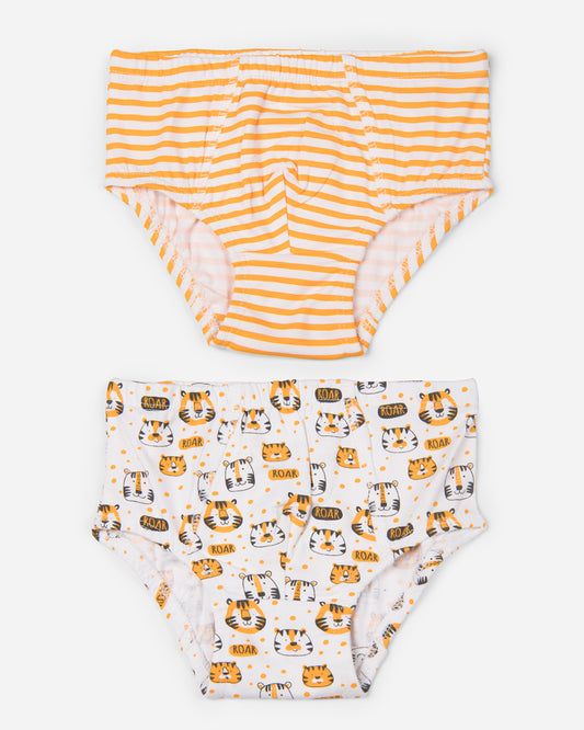 Keebee Orange Brief-Tiger-Organic Cotton-Pack of 2-For Infants