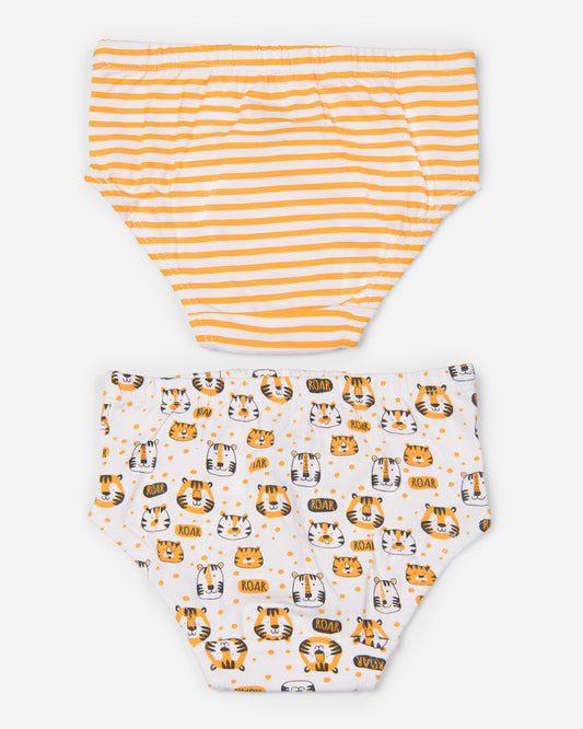 Keebee Orange Brief-Tiger-Organic Cotton-Pack of 2-For Infants