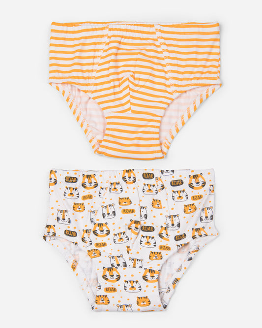 Keebee Orange Brief-Tiger-Organic Cotton-Pack of 2-For Infants