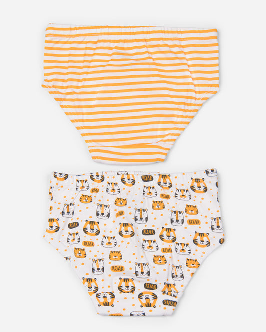 Keebee Orange Brief-Tiger-Organic Cotton-Pack of 2-For Infants