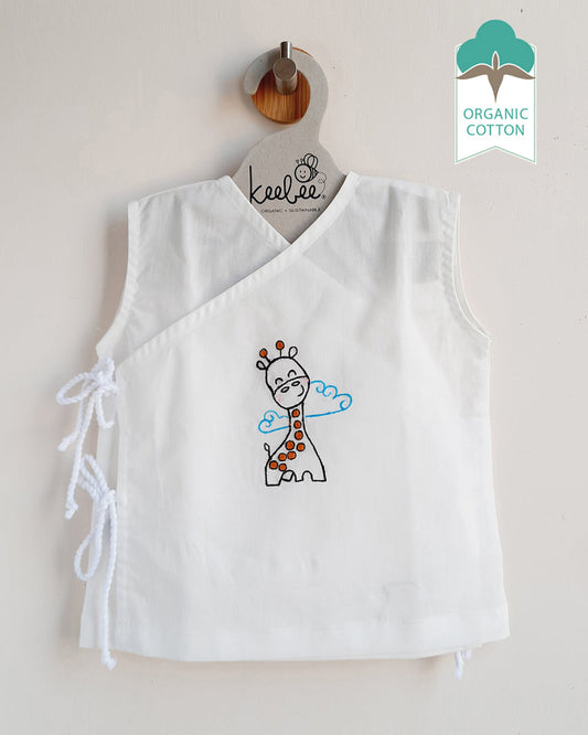 Keebee Giraffe Jhabla-Embroidered-Organic Cotton-For Infants