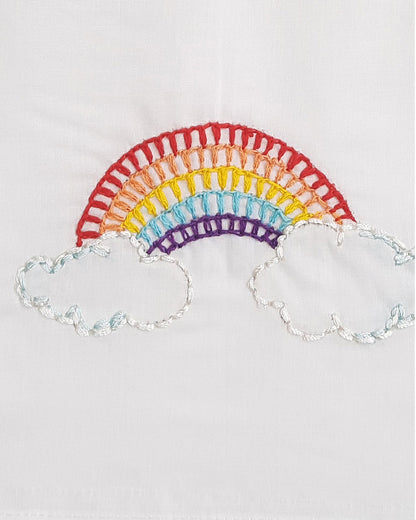 Keebee Rainbow Jhabla-Embroidered-Organic Cotton-For Infants