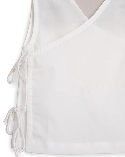 Keebee White Jhabla-Solid-Organic Cotton-For Infants