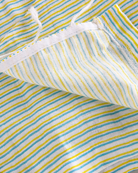 Keebee White Jhabla-Stripes-Organic Cotton-For Infants