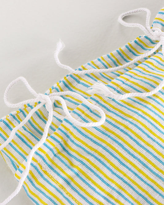 Keebee White Jhabla-Stripes-Organic Cotton-For Infants