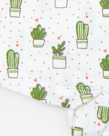 Keebee White Boyshorts-Cactus Love-Organic Cotton-Pack of 2-For Infants