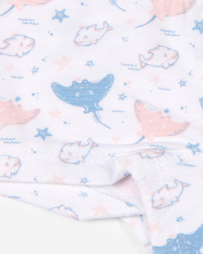 Keebee White & Pink Boyshorts-Enchanted Ocean-Organic Cotton-Pack of 2-For Infants